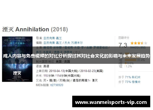 成人内容与免费视频的对比分析探讨其对社会文化的影响与未来发展趋势 成人内容与免费视频的对比分析探讨其对社会文化的影响与未来发展趋势